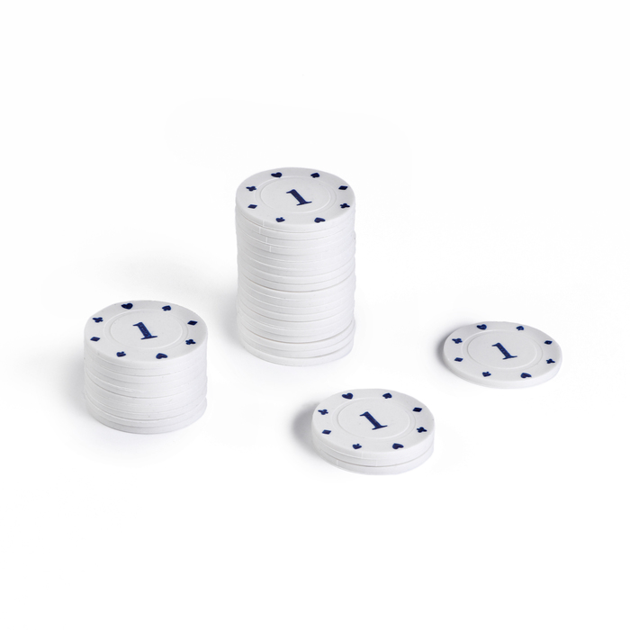 Набор фишек с номиналом 1, однотонные, серые, в наборе 25 шт. набор из 300 фишек для покера с номиналом в алюминиевом кейсе