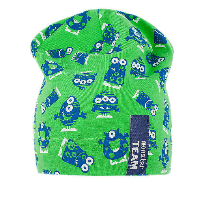Шапка детская "Монстры", размер 48-50 см, цвет зелёный F-349