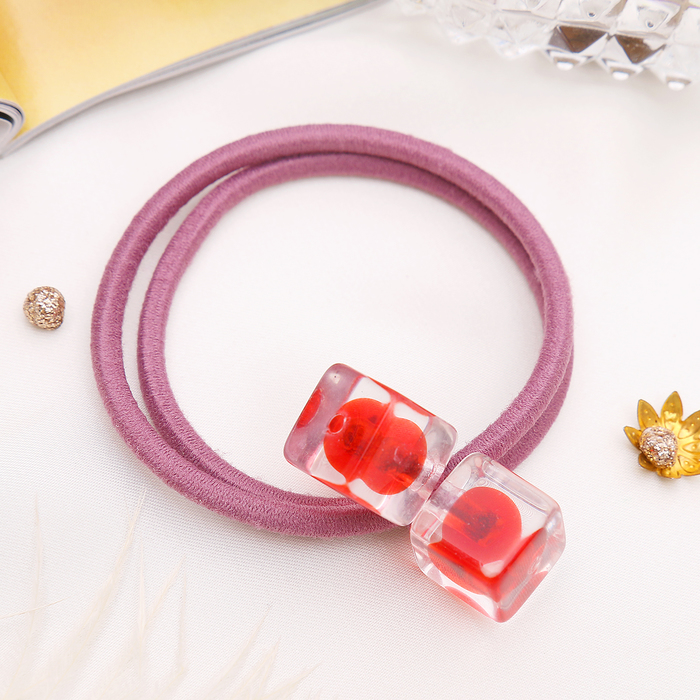 Резинка для волос "Валерия" квадратики прозрачные,микс