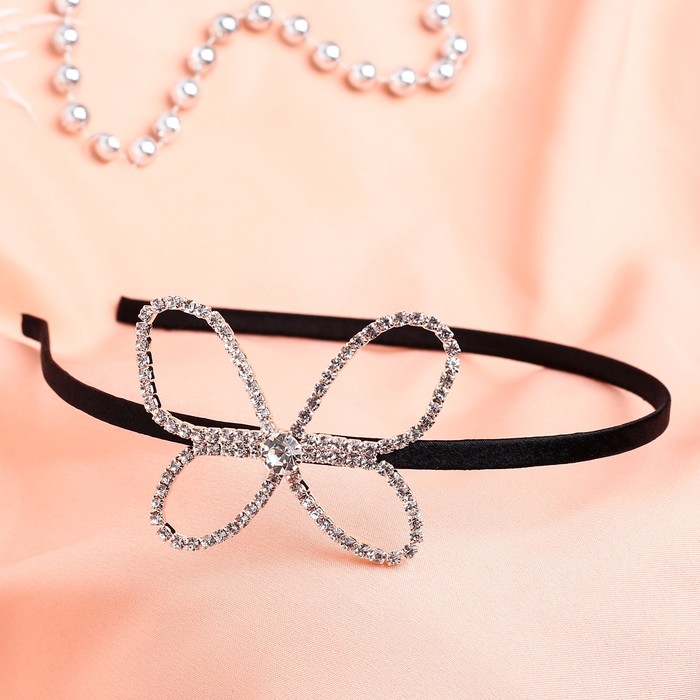 Ободок для волос "Кристалл" 0,5 см, бабочка