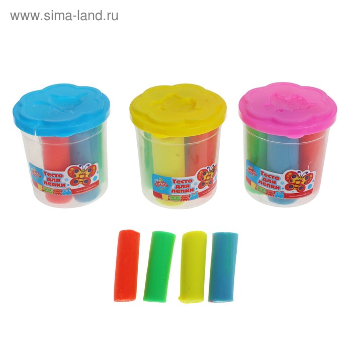 

Тесто для лепки 4 цвета, 140 грамм, цвета МИКС