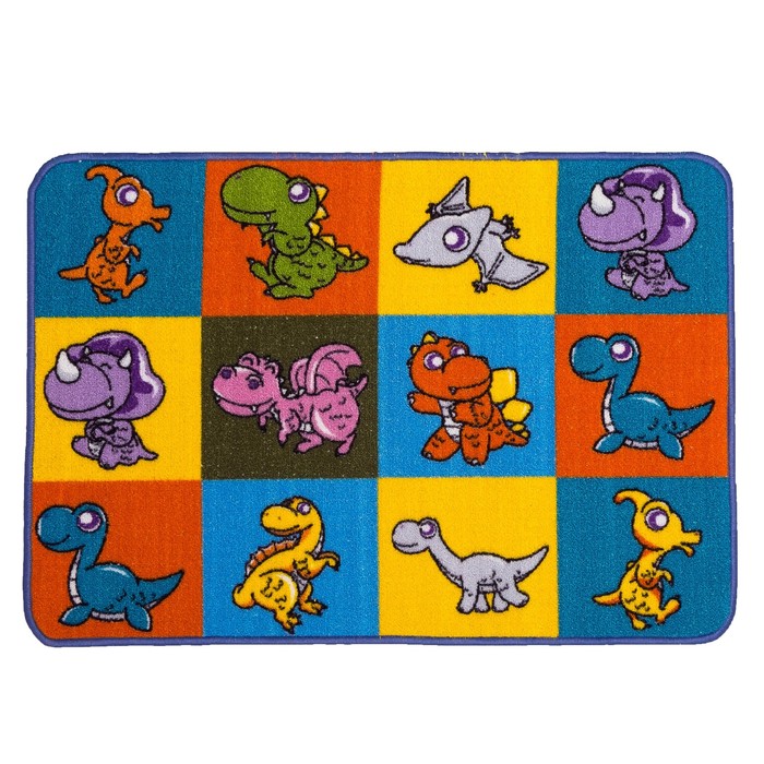 Ковер ДИНОЗАВРИКИ 001 80х120 см, фелт, полиамид, 220 гр/м