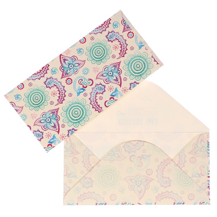 Конверт для денег "Универсальный" узор, белый фон