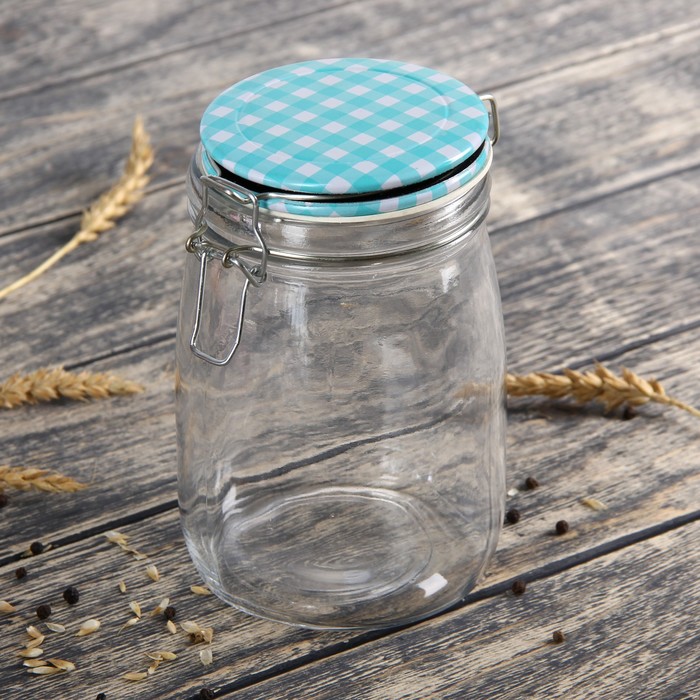 Банка для сыпучих продуктов 1,1 л "Альденте", с бугельным замком, цвета МИКС