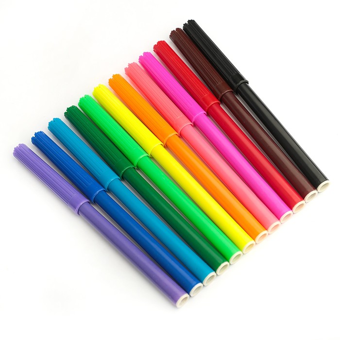 Фломастеры 12цв в картонной коробке Сова