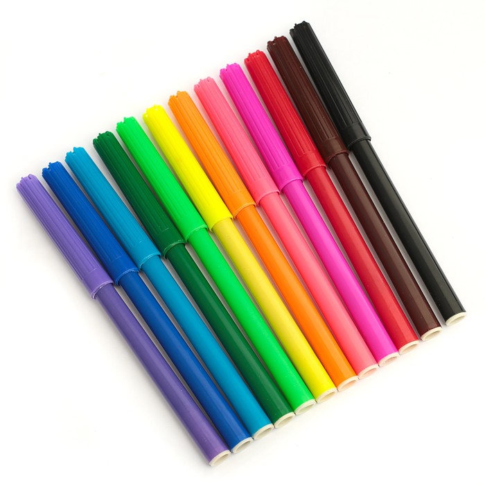 Фломастеры 12цв в картонной коробке Машина