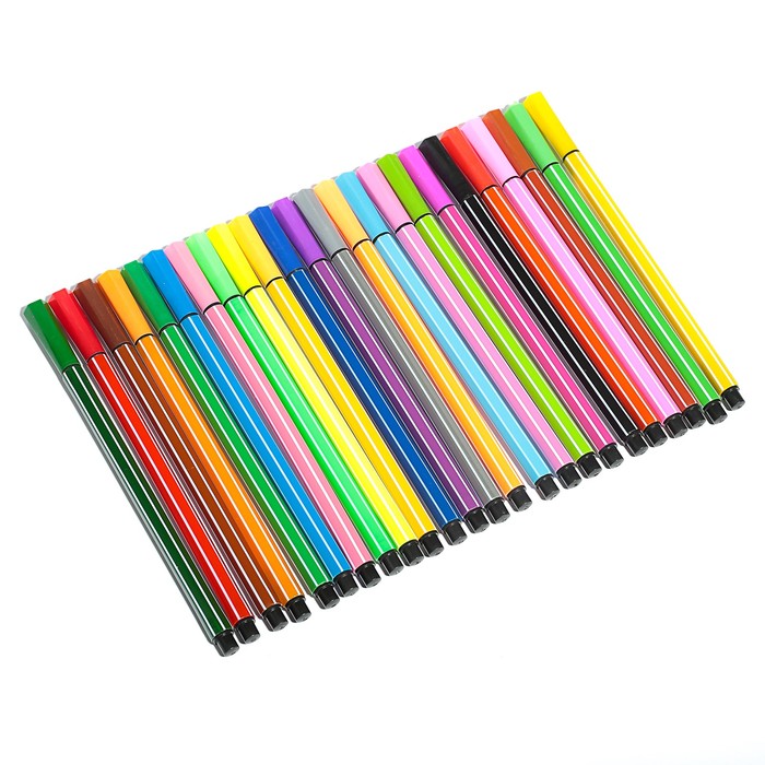 Фломастеры 24цв Полоски в тубусе с ручкой Мишка