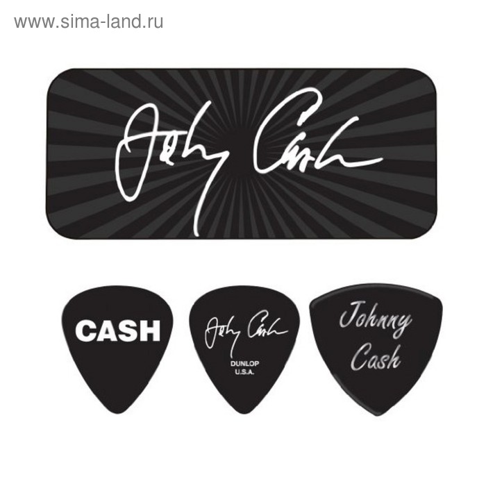 

Медиаторы Dunlop JCPT03M Johnny Cash Signature 6шт, средние, в коробочке