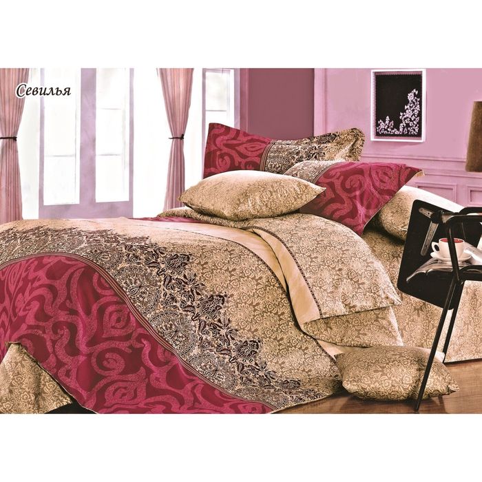 КПБ "Севилья 1" 1,5 сп., 150х220 см, 145х215 см, 50х70 см-2 шт., ранфорс