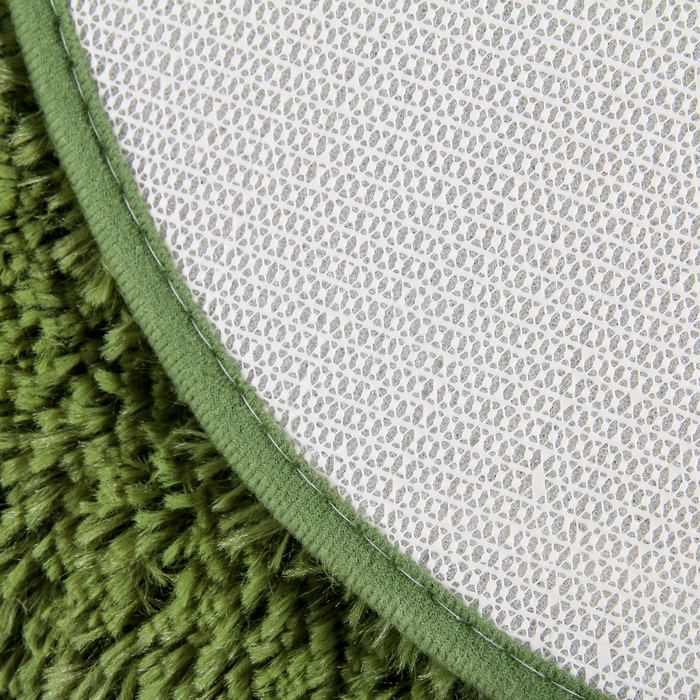 Коврик для ванной "Пушистик ", овальный, цвет зелёный