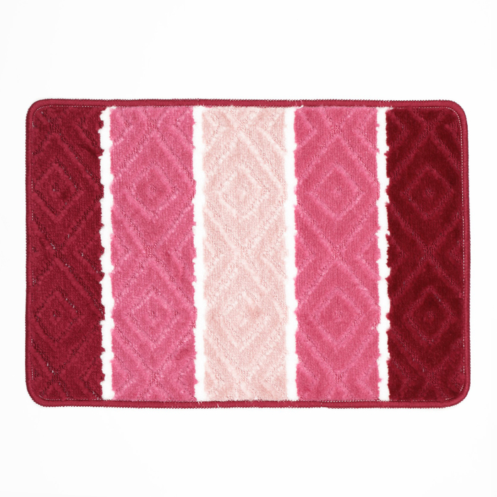 Коврик для ванной "Ромбы", цвет розовый