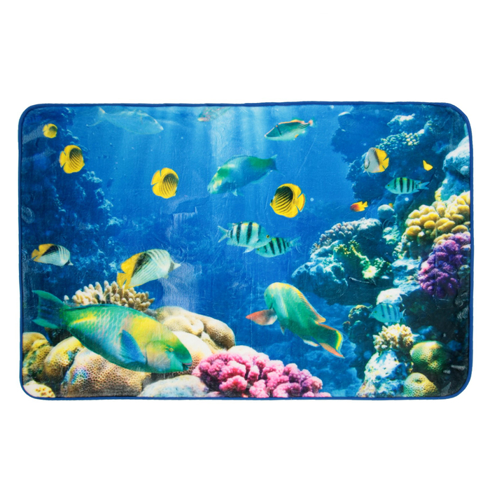 Коврик для ванной "Кораллы, рыбки" 120х80 см