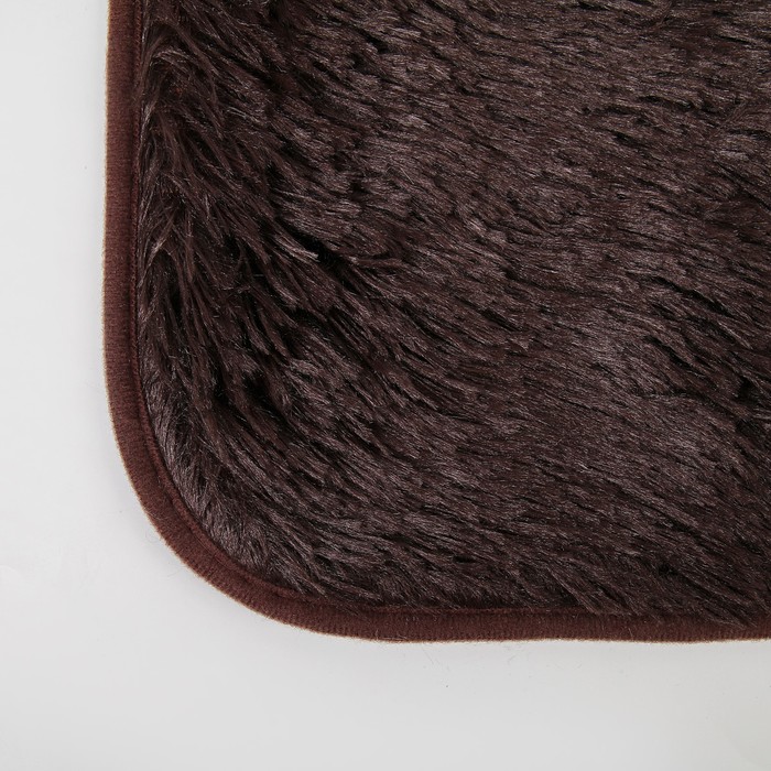 Коврик Доляна «Пушистик», 50×80 см, цвет коричневый