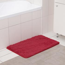 Коврик для ванной Доляна «Пушистик», 50×80 см, цвет бордовый Ош