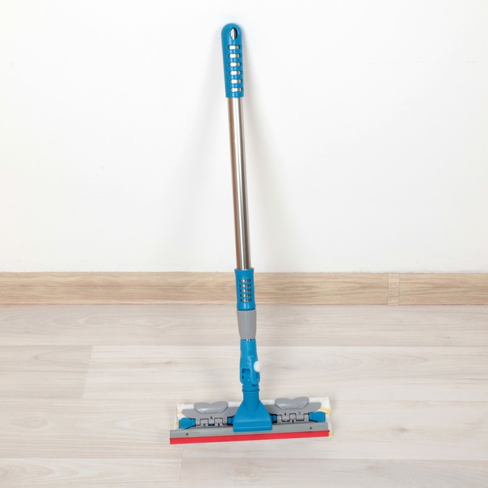 Окномойка с телескопической стальной ручкой, насадка-бабочка, 20х5х54(80) см