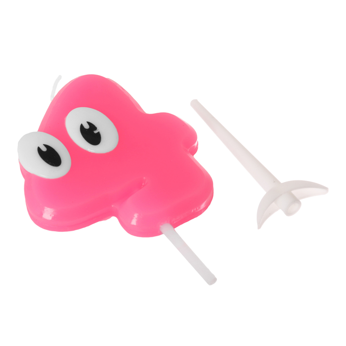 Свеча цифра 4 для девочки "С Днем рождения, малышка", 8.5 х 17 см