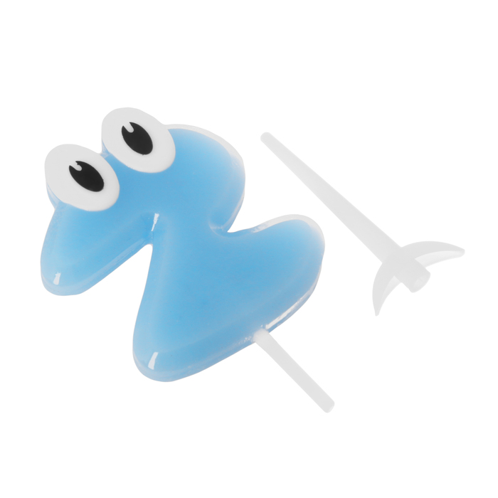 Свеча цифра 2 для мальчика "С Днем рождения, малыш", 8.5 х 17 см