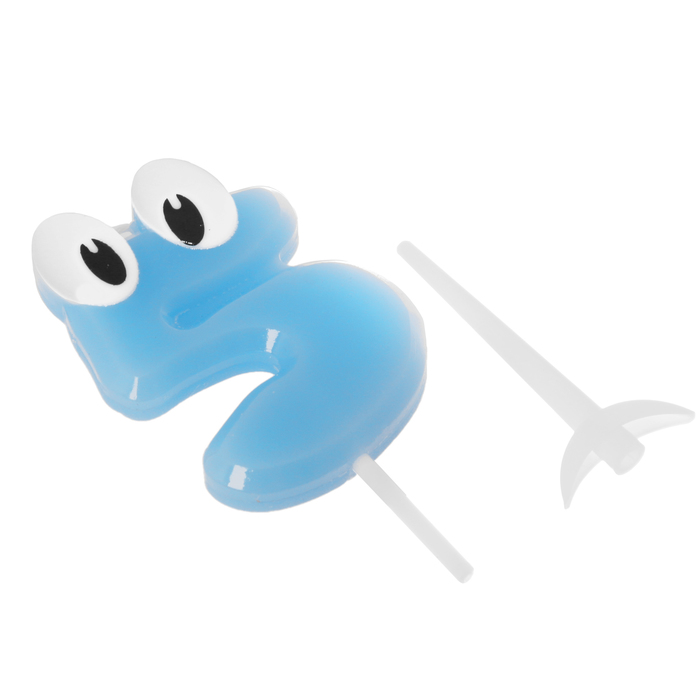 Свеча цифра 5 для мальчика "С Днем рождения, малыш", 8.5 х 17 см