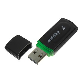

Флешка Smartbuy Paean, 8 Гб, USB2.0, чт до 25 Мб/с, зап до 15 Мб/с, черная