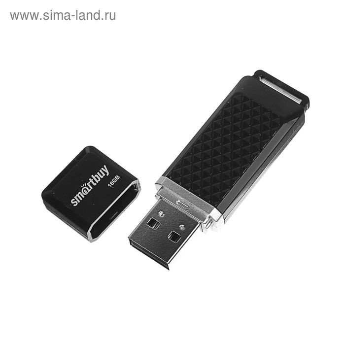 

Флешка Smartbuy Quartz, 16 Гб, USB2.0, чт до 25 Мб/с, зап до 15 Мб/с, черная