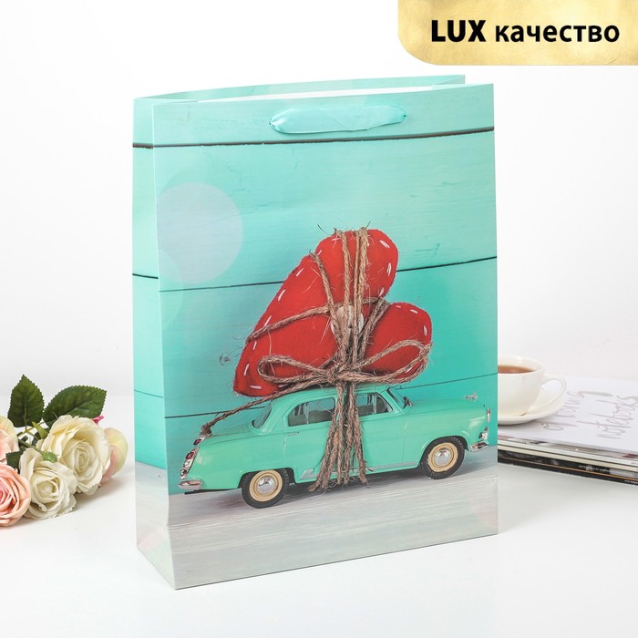 Пакет подарочный "С любовью", люкс, 32 х 11 х 42 см