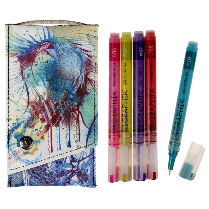 Набор ручек капиллярных  5цв Derwent Graphik Line Painter №3, 0.5 мм микс 2302232