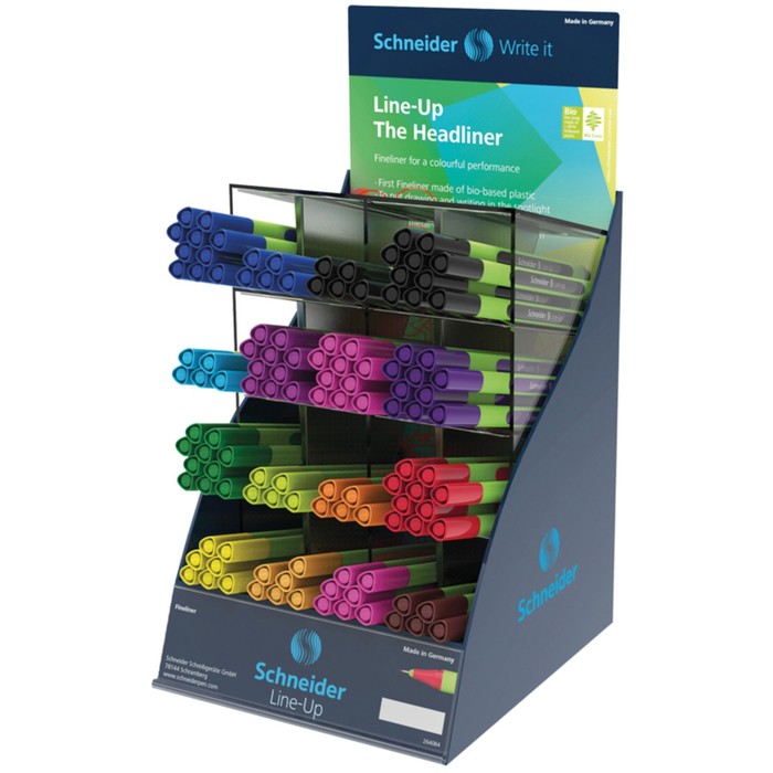 Ручка капиллярная (линер) Schneider Line-Up, узел 0.4 мм, 14 цветов, 120 штук, в дисплее