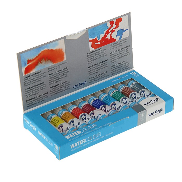 Акварель художественная набор в тубе 10цв*10мл Royal Talens Van Gogh Базовый к/к 20820110