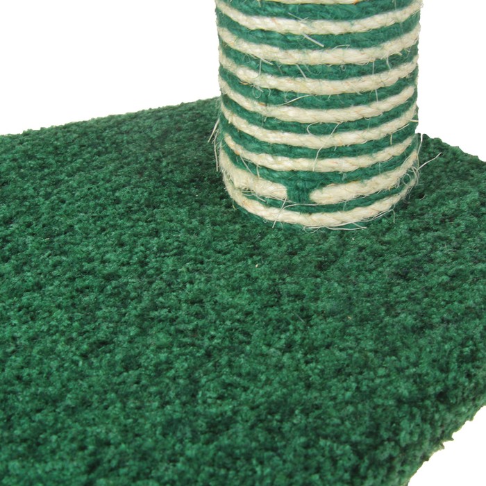 Комплекс Зооник "Кораблик" для кошек, 68 х 38 х 85 см, велюр/овчина, зеленый