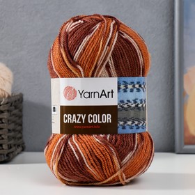 Пряжа "Crazy color" 25% шерсть, 75% акрил 260м/100гр (138 принт)