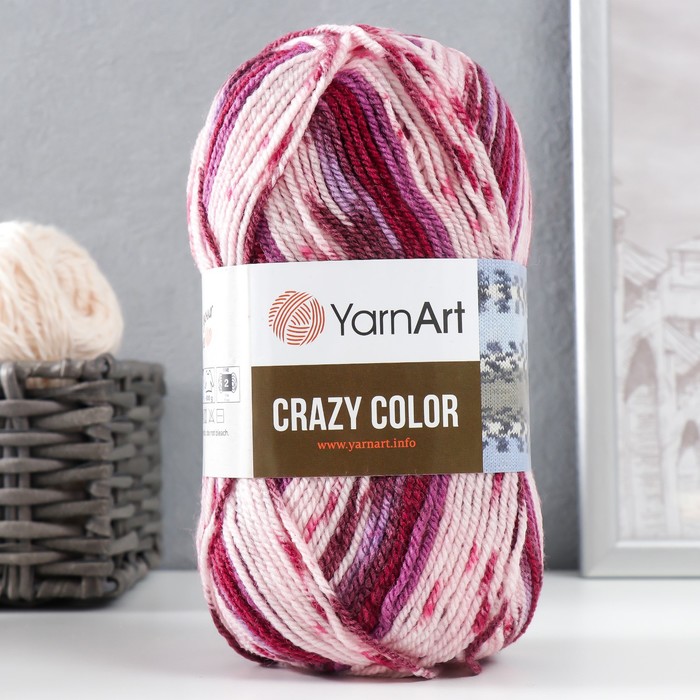 

Пряжа "Crazy color" 25% шерсть, 75% акрил 260м/100гр (168 принт)