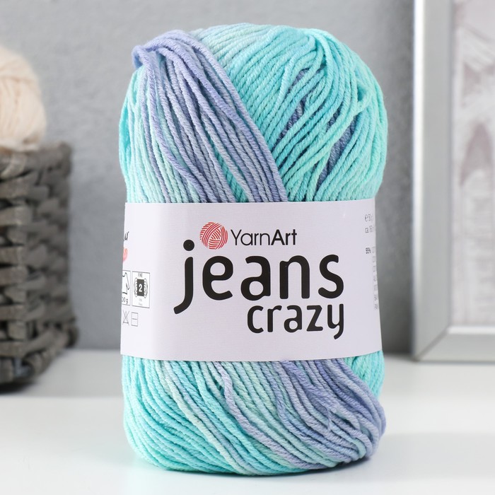 Пряжа Jeans crazy 55% хлопок, 45% акрил 160м/50гр (8203 принт) пряжа yarnart jeans crazy 8203 мультиколор 5 шт по 50 г