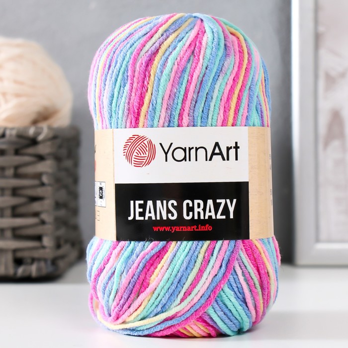 

Пряжа "Jeans crazy" 55% хлопок, 45% акрил 160м/50гр (7205 принт)