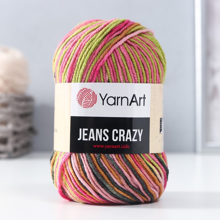 Пряжа "Jeans crazy" 55% хлопок, 45% акрил 160м/50гр (7206  принт)