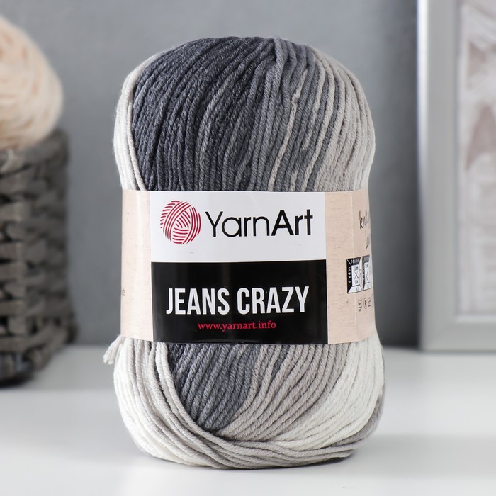 Пряжа "Jeans crazy" 55% хлопок, 45% акрил 160м/50гр (8204  принт)