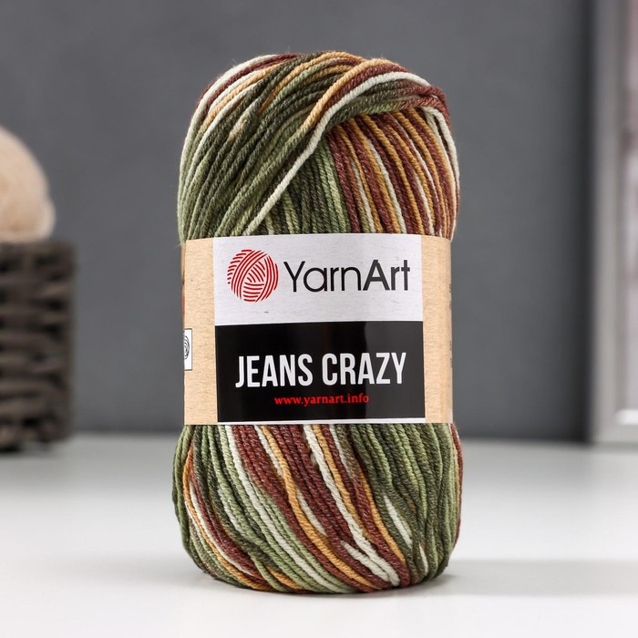 

Пряжа "Jeans crazy" 55% хлопок, 45% акрил 160м/50гр (7203 принт)