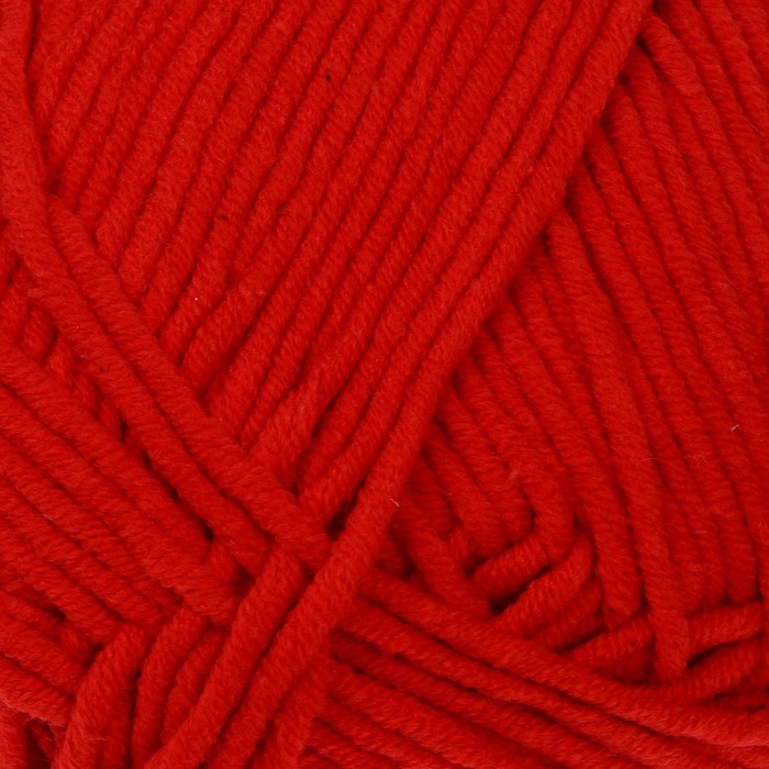 Пряжа "Jeans plus" 55% хлопок, 45% акрил 160м/100гр (64 яр. красный)