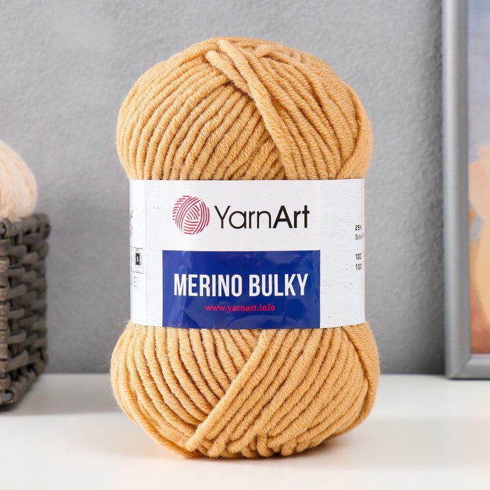 

Пряжа "Merino bulky" 25% шерсть 75% акрил 100м/100гр (511 бежевый)