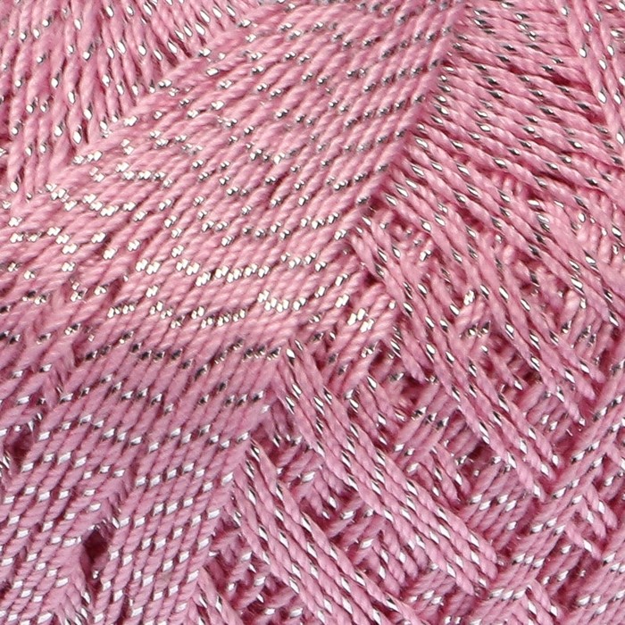 Пряжа "Violet lurex" 96% хлопок, 4% металлик 270м/50гр (15046 розовый)
