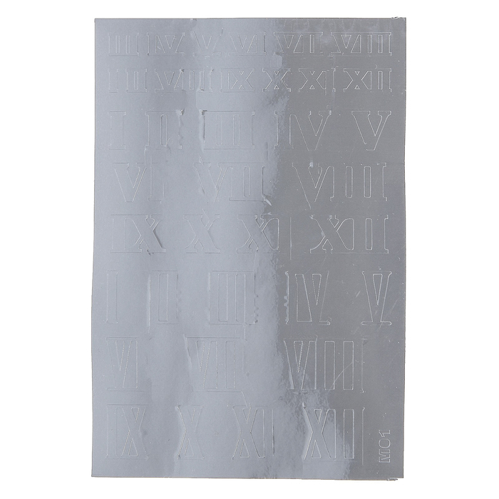 Металлизированные наклейки "Цифры римские" сереберо (М01S)