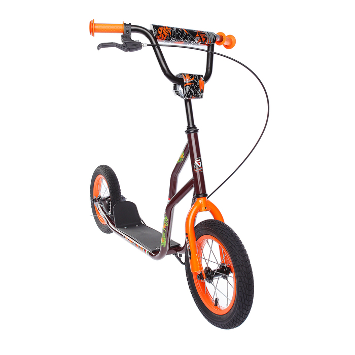 Самокат внедорожный 12" GRAFFITI Summer, цвет коричневый