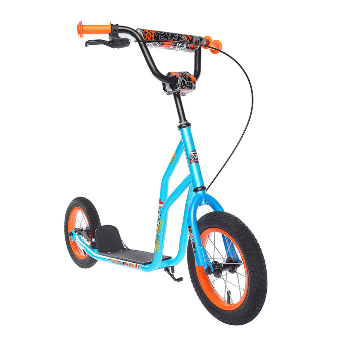 Самокат внедорожный 12" GRAFFITI Summer, цвет синий