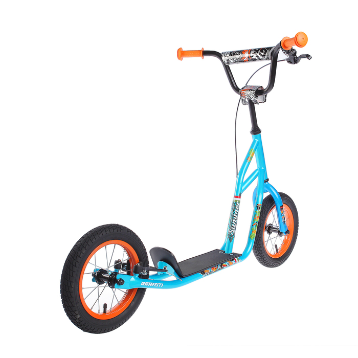Самокат внедорожный 12" GRAFFITI Summer, цвет синий
