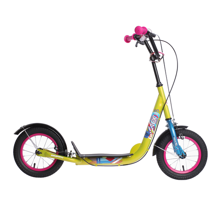 Самокат внедорожный 12" GRAFFITI Nexus, цвет желтый