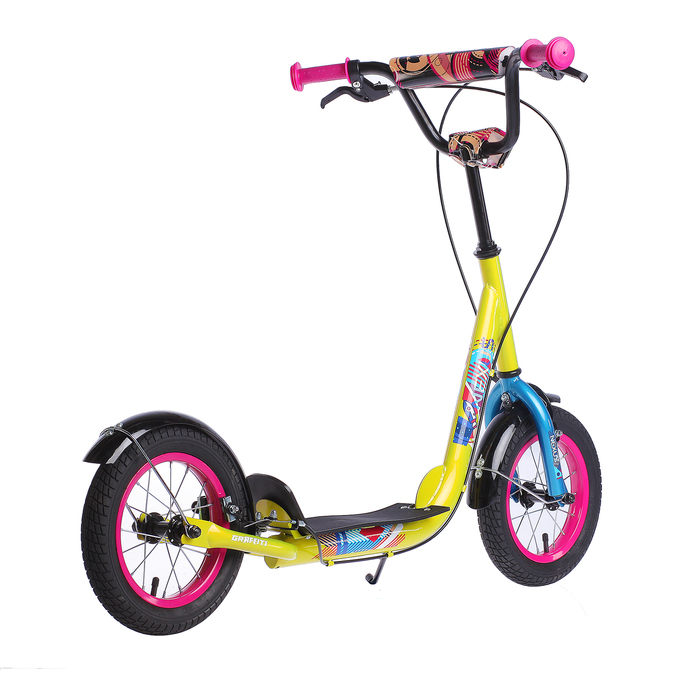 Самокат внедорожный 12" GRAFFITI Nexus, цвет желтый