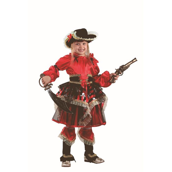 Карнавальный костюм "Пиратка", цвет красный, размер 38 (455)