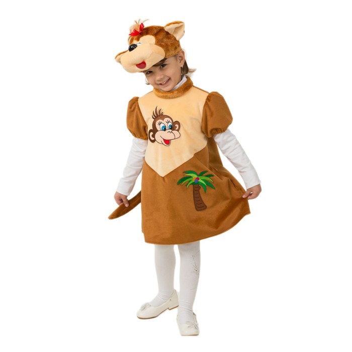 Карнавальный костюм "Обезьянка Лиана", плюш, размер 26-28