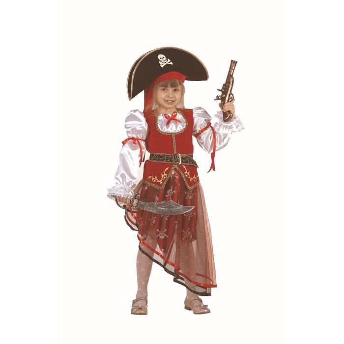 Карнавальный костюм «Пиратка», текстиль, размер 28