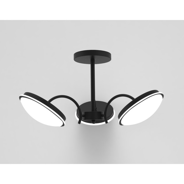 Люстра потолочная "Излом 3" 3x12Вт LED черный 55,6x55,6x28,3см