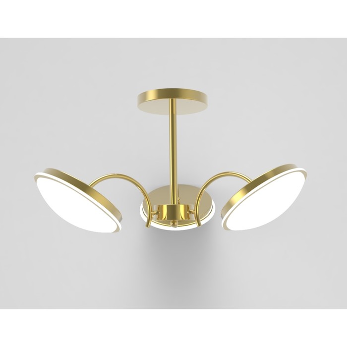 Люстра потолочная "Излом 3" 3x12Вт LED золото 55,6x55,6x28,3см